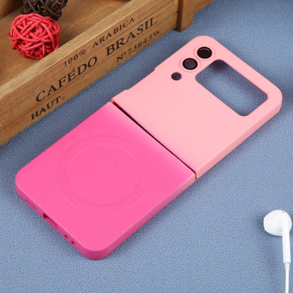 For Samsung Galaxy Z Flip4 Liquid TPU Silicone Gradient MagSafe Phone Case(Pink Red) - Galaxy Z Flip4 5G Cases by buy2fix | Online Shopping UK | buy2fix