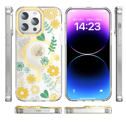 For iPhone 13 Pro MagSafe Magnetic TPU Phone Case(Yellow Chrysanthemum) - iPhone 13 Pro Cases by buy2fix | Online Shopping UK | buy2fix