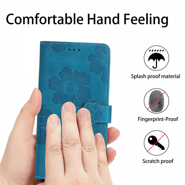 For Xiaomi 12T  / 12T Pro Flower Embossing Pattern Leather Phone Case(Blue) - Xiaomi Cases by buy2fix | Online Shopping UK | buy2fix