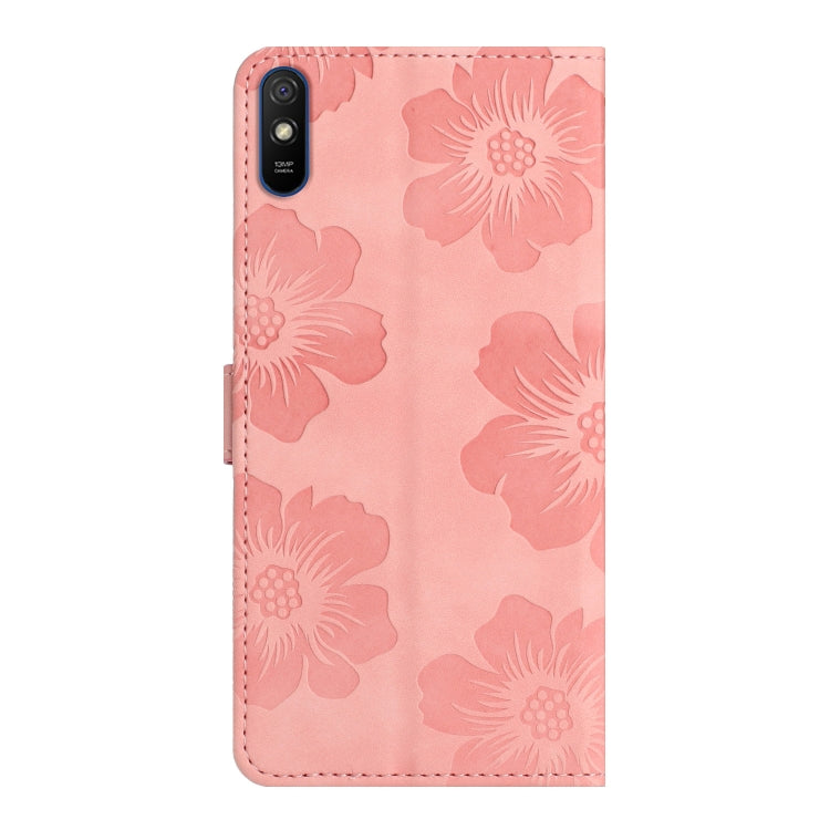 For Xiaomi Redmi 9A Flower Embossing Pattern Leather Phone Case(Pink) - Xiaomi Cases by buy2fix | Online Shopping UK | buy2fix