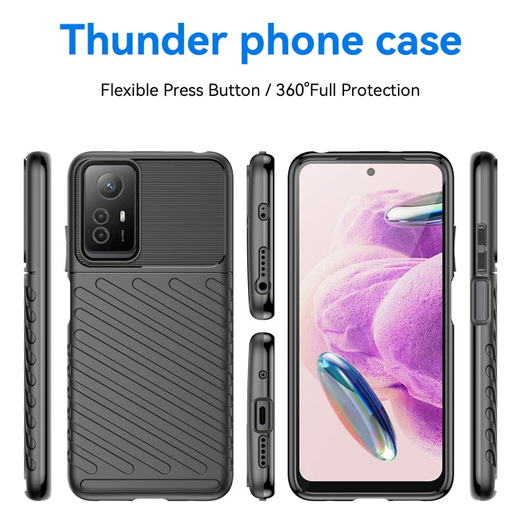 For Xiaomi Redmi Note 12S Thunderbolt Shockproof TPU Protective Soft Phone Case(Black) - Xiaomi Cases by buy2fix | Online Shopping UK | buy2fix