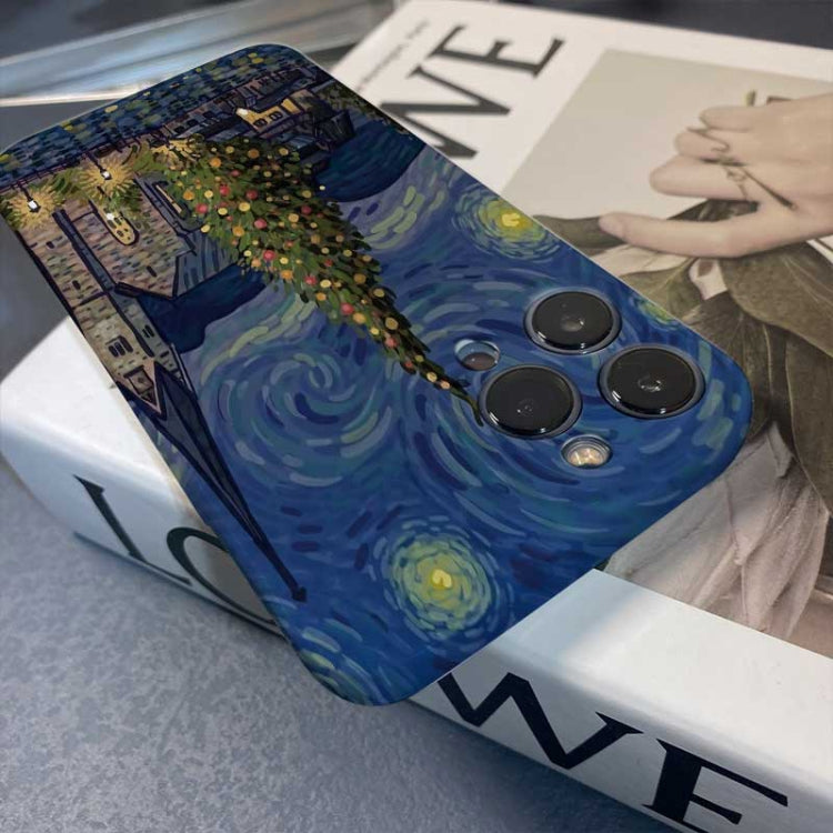 For iPhone 11 Pro Precise Hole Oil Painting Pattern PC Phone Case(Boating) - iPhone 11 Pro Cases by buy2fix | Online Shopping UK | buy2fix