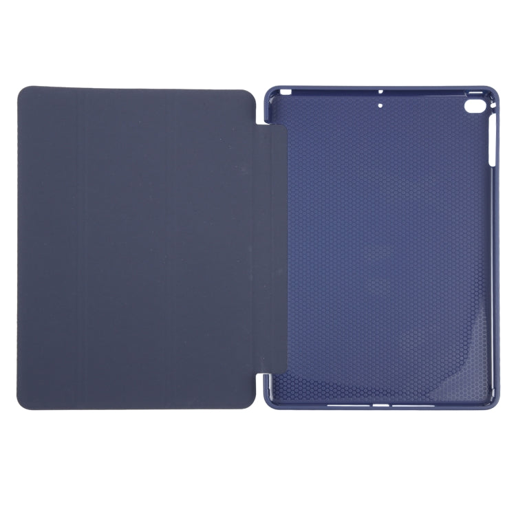 For iPad 9.7 2018 & 2017 / Air / Air2 GEBEI 3-folding Holder Shockproof Flip Leather Tablet Case(Dark Blue) - iPad 9.7 (2018) & (2017) Cases by GEBEI | Online Shopping UK | buy2fix