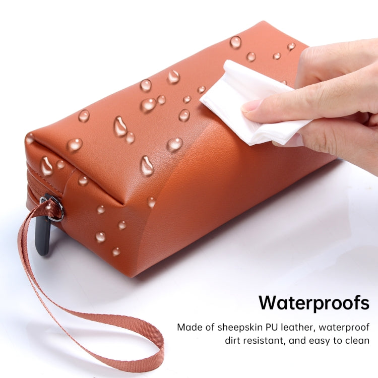 Waterproof PU Leather Laptop Accessory Bag(Brown) - Other by buy2fix | Online Shopping UK | buy2fix