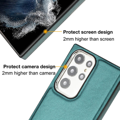 For Samsung Galaxy S23 Ultra Leather Texture Full Coverage Phone Case(Green) - Galaxy S23 Ultra 5G Cases by buy2fix | Online Shopping UK | buy2fix