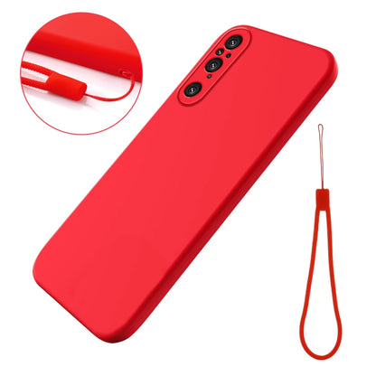 For Sony Xperia 1 V Pure Color Liquid Silicone Shockproof Phone Case(Red) - Sony Cases by buy2fix | Online Shopping UK | buy2fix