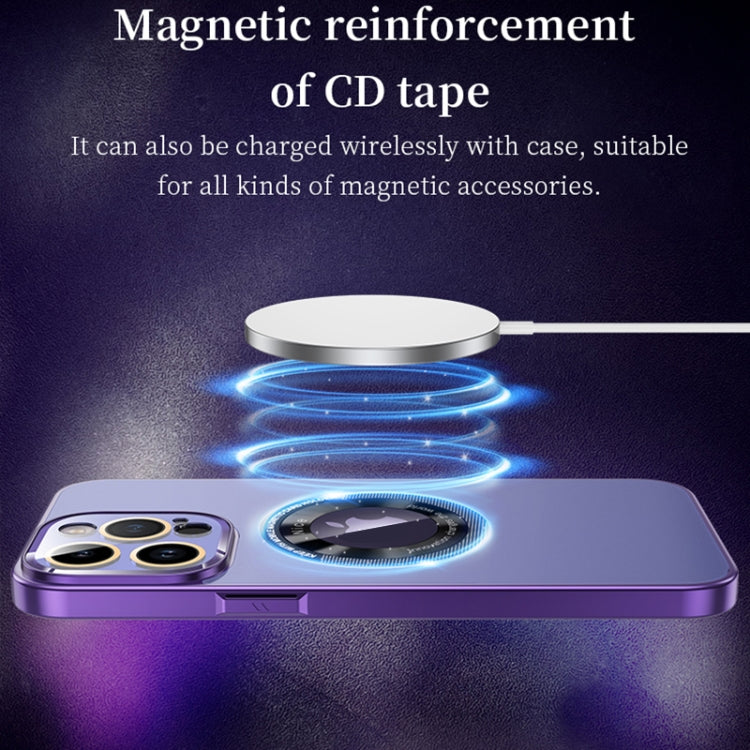 For iPhone 12 Pro Max CD Texture MagSafe Magnetic Phone Case(Dark Purple) - iPhone 12 Pro Max Cases by buy2fix | Online Shopping UK | buy2fix