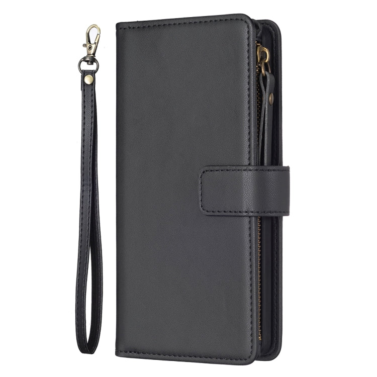 For Samsung Galaxy S22 Ultra 5G 9 Card Slots Zipper Wallet Leather Flip Phone Case(Black) - Galaxy S22 Ultra 5G Cases by buy2fix | Online Shopping UK | buy2fix