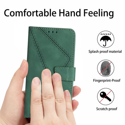 For iPhone 15 Pro Max Stitching Embossed Leather Phone Case(Green) - iPhone 15 Pro Max Cases by buy2fix | Online Shopping UK | buy2fix