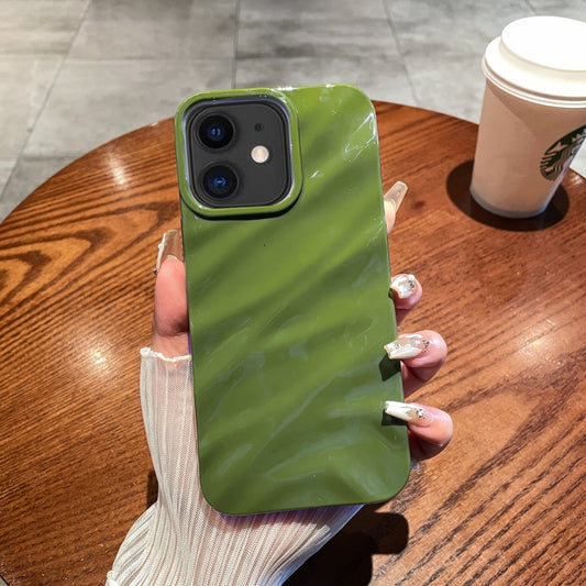 For iPhone 11 Solid Color Wave Texture TPU Phone Case(Green) - iPhone 11 Cases by buy2fix | Online Shopping UK | buy2fix