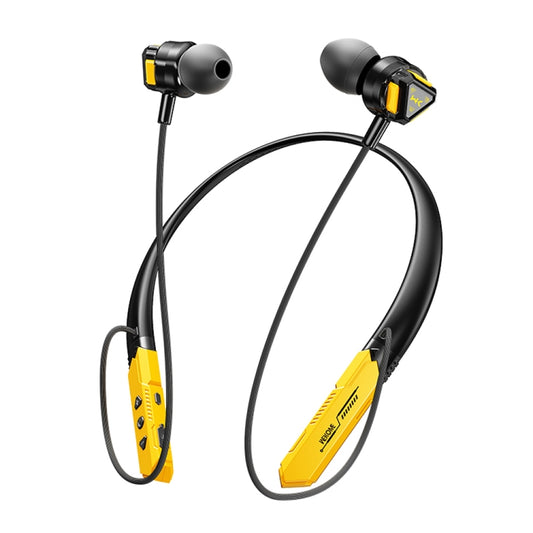 WK VC02 Neckband Wireless Bluetooth Earphone(Yellow) - Neck-mounted Earphone by WK | Online Shopping UK | buy2fix