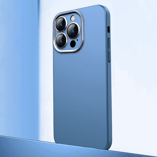 For iPhone 12 Pro Frosted Metal Material Phone Case with Lens Protection(Blue) - iPhone 12 / 12 Pro Cases by buy2fix | Online Shopping UK | buy2fix