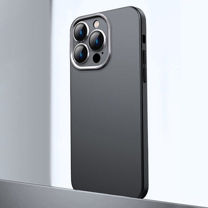 For iPhone 12 Pro Frosted Metal Material Phone Case with Lens Protection(Black) - iPhone 12 / 12 Pro Cases by buy2fix | Online Shopping UK | buy2fix