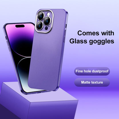 For iPhone 12 Pro Frosted Metal Material Phone Case with Lens Protection(Dark Blue) - iPhone 12 / 12 Pro Cases by buy2fix | Online Shopping UK | buy2fix