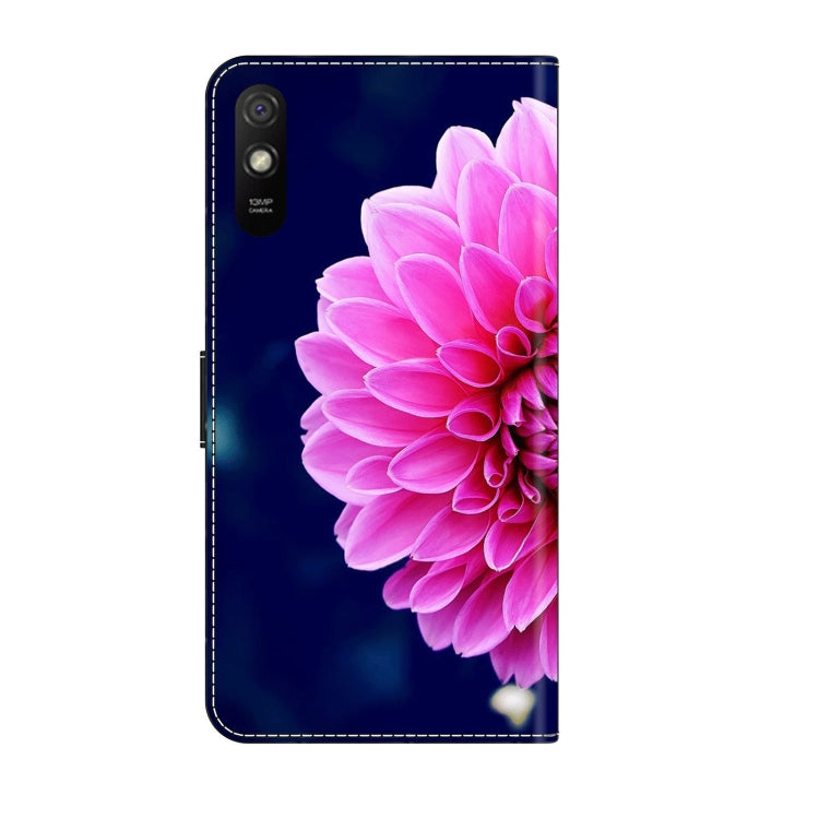 For Xiaomi Redmi 9A Crystal 3D Shockproof Protective Leather Phone Case(Pink Petals) - Xiaomi Cases by buy2fix | Online Shopping UK | buy2fix