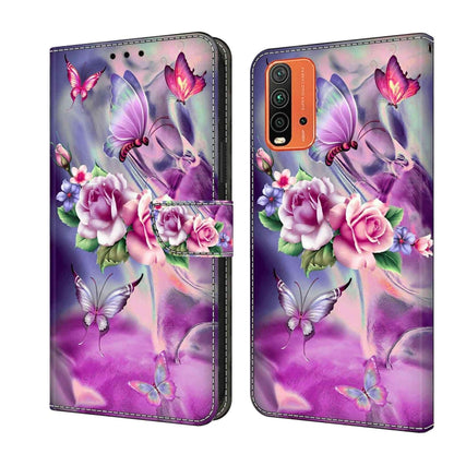 For Xiaomi Redmi 9T Crystal 3D Shockproof Protective Leather Phone Case(Butterfly) - Xiaomi Cases by buy2fix | Online Shopping UK | buy2fix