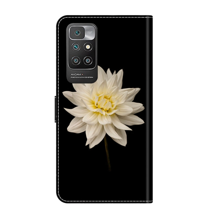 For Xiaomi Redmi 10 Crystal 3D Shockproof Protective Leather Phone Case(White Flower) - Xiaomi Cases by buy2fix | Online Shopping UK | buy2fix