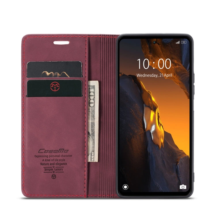 For Xiaomi Poco F5 5G/Redmi Note 12 Turbo 5G CaseMe 013 Multifunctional Horizontal Flip Leather Phone Case(Wine Red) - Xiaomi Cases by CaseMe | Online Shopping UK | buy2fix