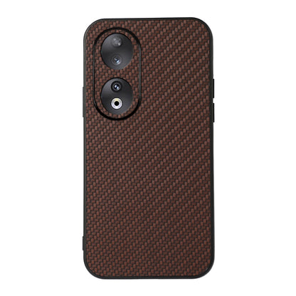 For Honor 90 Carbon Fiber Texture Shockproof Phone Case(Brown) - Honor Cases by buy2fix | Online Shopping UK | buy2fix