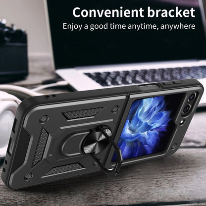 For Samsung Galaxy Z Flip5 Armor Magnetic Bracket TPU+PC Phone Case(Blue) - Galaxy Z Flip5 Cases by buy2fix | Online Shopping UK | buy2fix