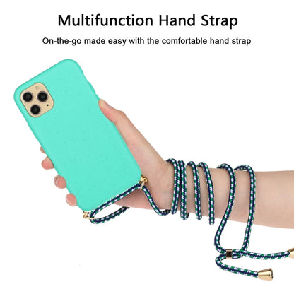 For iPhone 15 Pro Max Wheat Straw Material + TPU Phone Case with Lanyard(Green) - iPhone 15 Pro Max Cases by buy2fix | Online Shopping UK | buy2fix