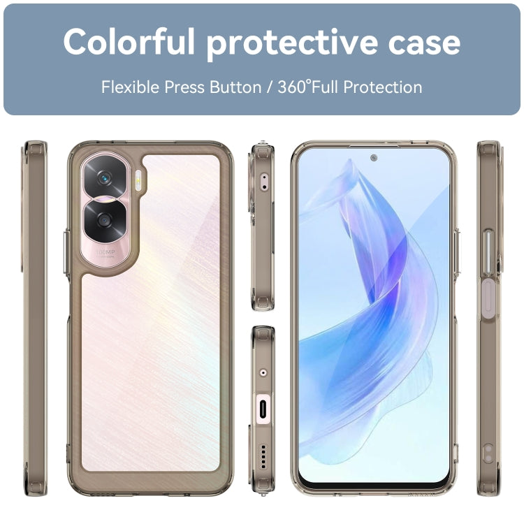 For Honor 90 Lite Colorful Series Acrylic + TPU Phone Case(Transparent Grey) - Honor Cases by buy2fix | Online Shopping UK | buy2fix