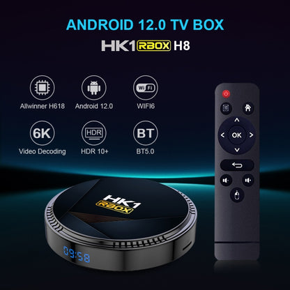 HK1RBOX H8-H618 Android 12.0 Allwinner H618 Quad Core Smart TV Box, Memory:4GB+64GB(UK Plug) - Allwinner H6 by buy2fix | Online Shopping UK | buy2fix