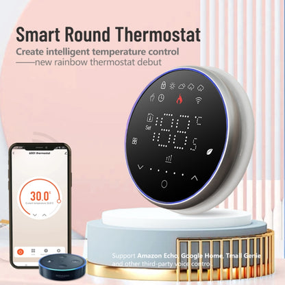 BHT-6001GALW 95-240V AC 5A Smart Round Thermostat Water Heating LED Thermostat With WiFi(Black) - Thermostat & Thermometer by buy2fix | Online Shopping UK | buy2fix