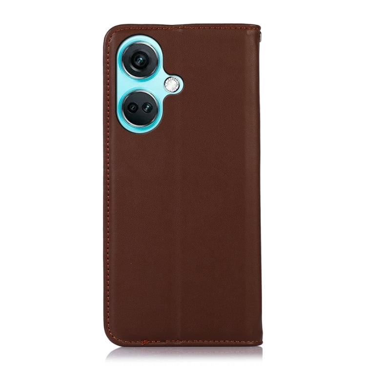 For OnePlus Nord CE3 5G KHAZNEH Nappa Top Layer Cowhide Leather Phone Case(Brown) - OnePlus Cases by buy2fix | Online Shopping UK | buy2fix