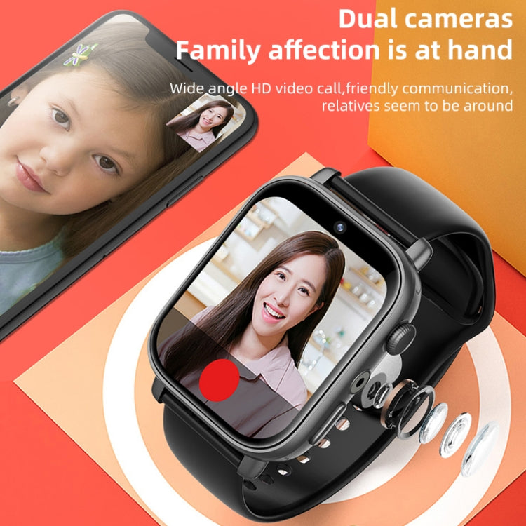 UNIWA X1S 1.9 inch IP67 Waterproof 4G Android 8.1 Dual Cameras Smart Watch Support Temperature Measurement, Specification:1G+8G(White) - Android Watch by UNIWA | Online Shopping UK | buy2fix