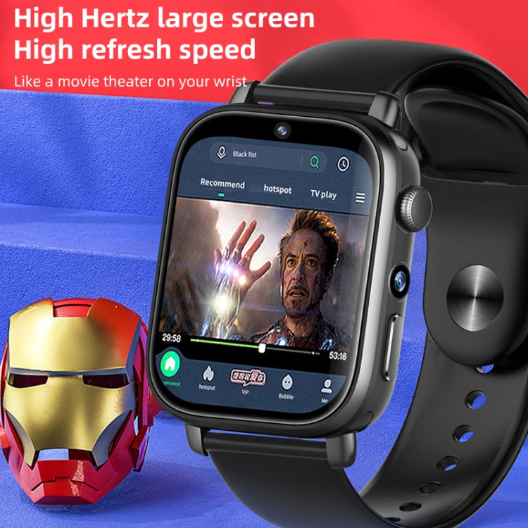 UNIWA X1S 1.9 inch IP67 Waterproof 4G Android 8.1 Dual Cameras Smart Watch Support Temperature Measurement, Specification:2G+16G(Black) - Android Watch by UNIWA | Online Shopping UK | buy2fix