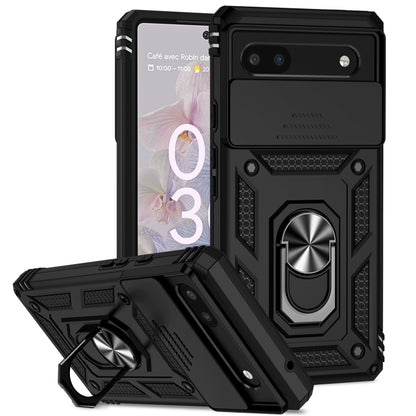 For Google Pixel 6a Sliding Camshield Holder Phone Case(Black) - Google Cases by buy2fix | Online Shopping UK | buy2fix