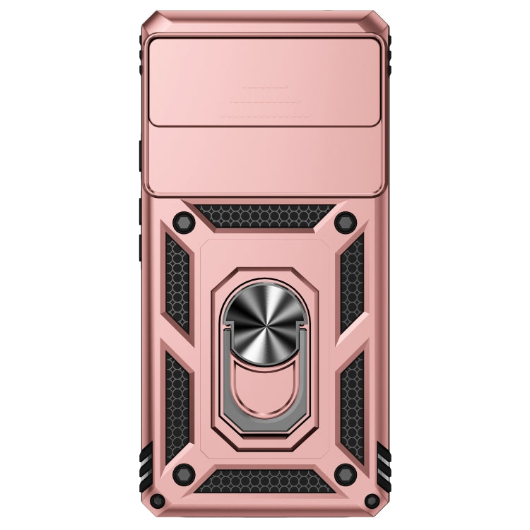 For Google Pixel 6a Sliding Camshield Holder Phone Case(Rose Gold) - Google Cases by buy2fix | Online Shopping UK | buy2fix