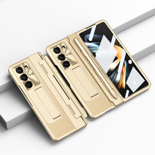 For Samsung Galaxy Z Fold5 5G Integrated Full Coverage Pen Slot Folding Phone Case with Stylus(Gold) - Galaxy Z Fold5 Cases by buy2fix | Online Shopping UK | buy2fix