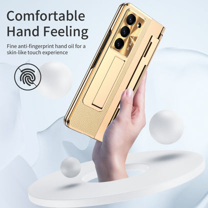 For Samsung Galaxy Z Fold5 5G Integrated Full Coverage Pen Slot Folding Phone Case with Stylus(Gold+Gold) - Galaxy Z Fold5 Cases by buy2fix | Online Shopping UK | buy2fix