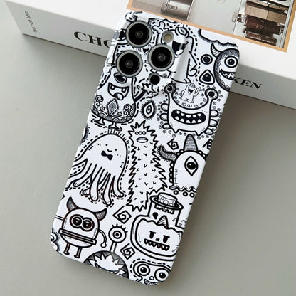 For iPhone 12 Pro Painted Pattern Precise Hole PC Phone Case(Bottle Monster) - iPhone 12 / 12 Pro Cases by buy2fix | Online Shopping UK | buy2fix