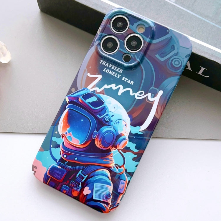 For iPhone 11 Pro Painted Pattern Precise Hole PC Phone Case(Blue Paint Astronaut) - iPhone 11 Pro Cases by buy2fix | Online Shopping UK | buy2fix