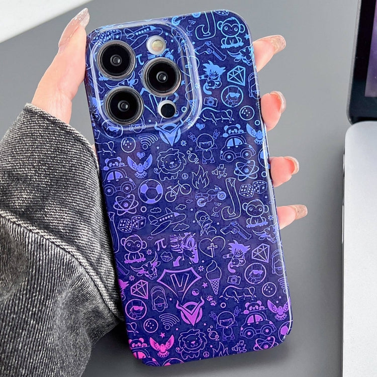 For iPhone 11 Pro Painted Pattern Precise Hole PC Phone Case(Red Blue Graffiti) - iPhone 11 Pro Cases by buy2fix | Online Shopping UK | buy2fix