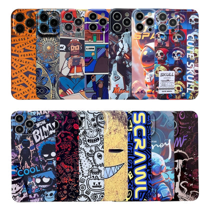 For iPhone 14 Pro Painted Pattern Precise Hole PC Phone Case(Blue Paint Astronaut) - iPhone 14 Pro Cases by buy2fix | Online Shopping UK | buy2fix