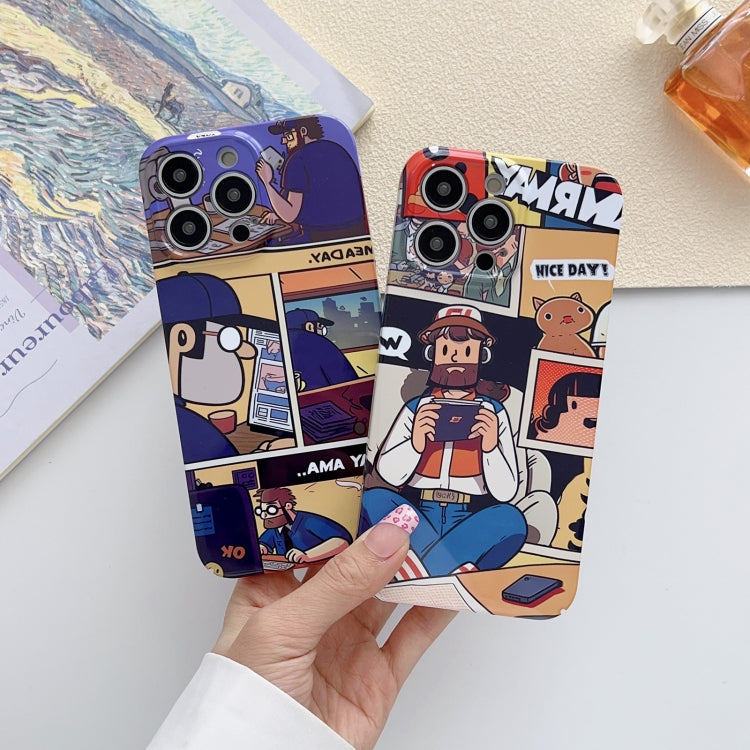 For iPhone XS Max Painted Pattern Precise Hole PC Phone Case(Golden Robot) - More iPhone Cases by buy2fix | Online Shopping UK | buy2fix