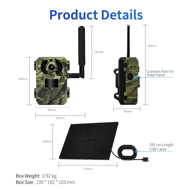 ESCAM QF380 4MP Network Solar PIR Alert Smart Wildlife Hunting Camera, 4G:EU Version(Camouflage) - Hunting Cameras by ESCAM | Online Shopping UK | buy2fix