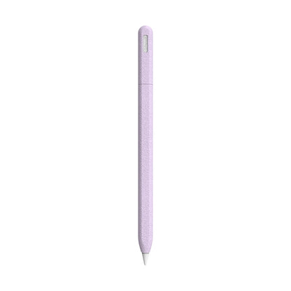 For Apple Pencil 2 LOVE MEI Frosted Leather Texture Silicone Protective Pen Case(Purple) - Pencil Accessories by LOVE MEI | Online Shopping UK | buy2fix