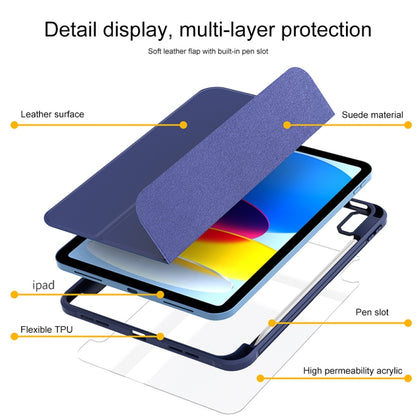 For iPad 10th Gen 10.9 2022 3-Fold Holder Armor Smart Leather Tablet Case(Royal Blue) - iPad 10th Gen 10.9 Cases by buy2fix | Online Shopping UK | buy2fix