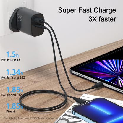 JOYROOM L-QP2011 20W USB+USB-C/Type-C Fast Charger, UK Plug(Black) - USB Charger by JOYROOM | Online Shopping UK | buy2fix