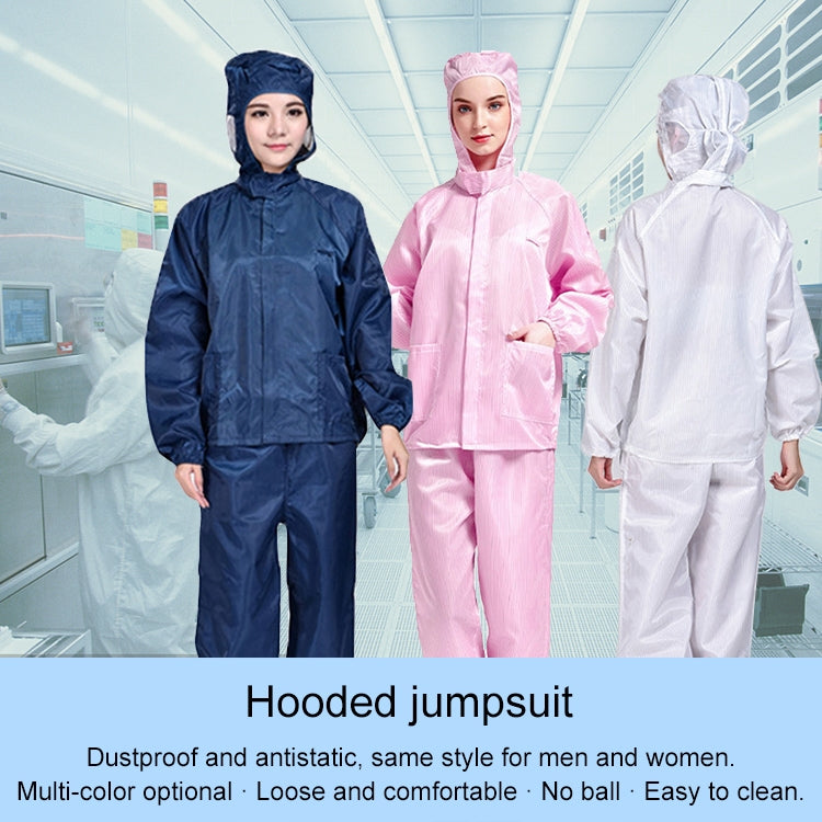 Striped Anti-static Split Hood Dust-proof Work Suit, Size:L(Navy Blue) - Protective Clothing by buy2fix | Online Shopping UK | buy2fix