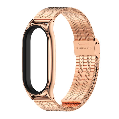 For Xiaomi Mi Band 8 Mijobs Plus Case Metal Watch Band(Rose Gold) - Watch Bands by MIJOBS | Online Shopping UK | buy2fix