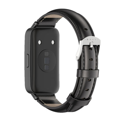 For Huawei Band 8 / 9 Mijobs Cowhide Leather Watch Band(Black) - Watch Bands by MIJOBS | Online Shopping UK | buy2fix