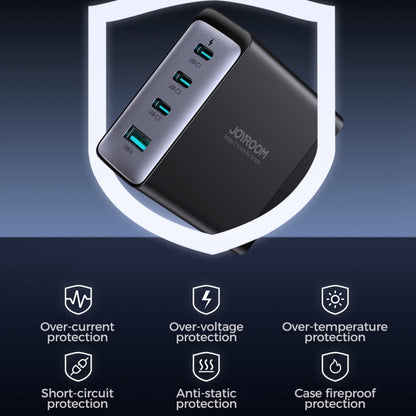 JOYROOM JR-TCG04 100W USB+3 x Type-C GaN Multi-port Charger Set, Specification:US Plug(Black) - USB Charger by JOYROOM | Online Shopping UK | buy2fix