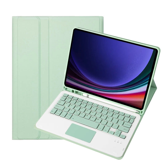 For Samsung Galaxy Tab S9 A710B-A Candy Color TPU Touch Bluetooth Keyboard Leather Tablet Case with Pen Holder(Light Green) - Samsung Keyboard by buy2fix | Online Shopping UK | buy2fix