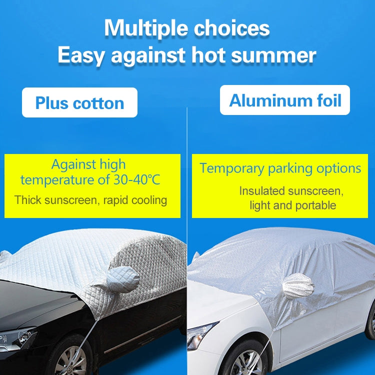Car Half-cover Car Clothing Sunscreen Heat Insulation Sun Nisor, Plus Cotton Size: 3.6x1.6x1.5m - Aluminum Film PEVA by buy2fix | Online Shopping UK | buy2fix
